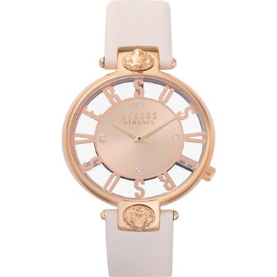 Versus Versace Kristenhof Leather Strap Watch,