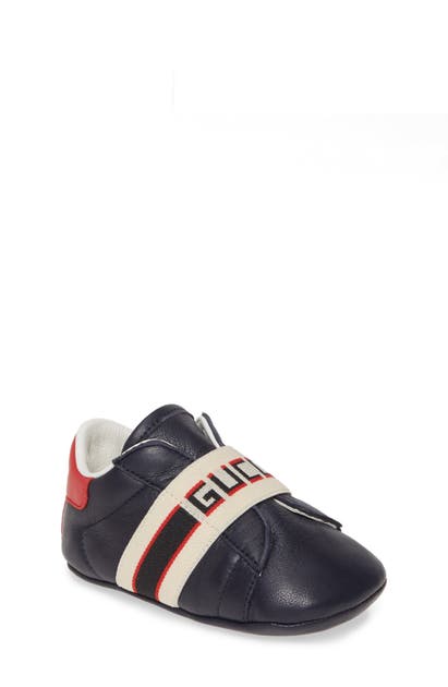 GUCCI NEW ACE LOGO STRAP SNEAKER,552921BKPX0