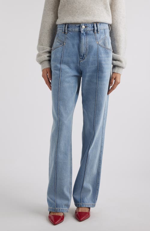 Shop Isabel Marant Nadege Straight Leg Jeans In Ice Blue