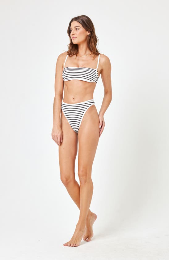 L*space Hazel Stripe Bikini Top In Sail Along Stripe