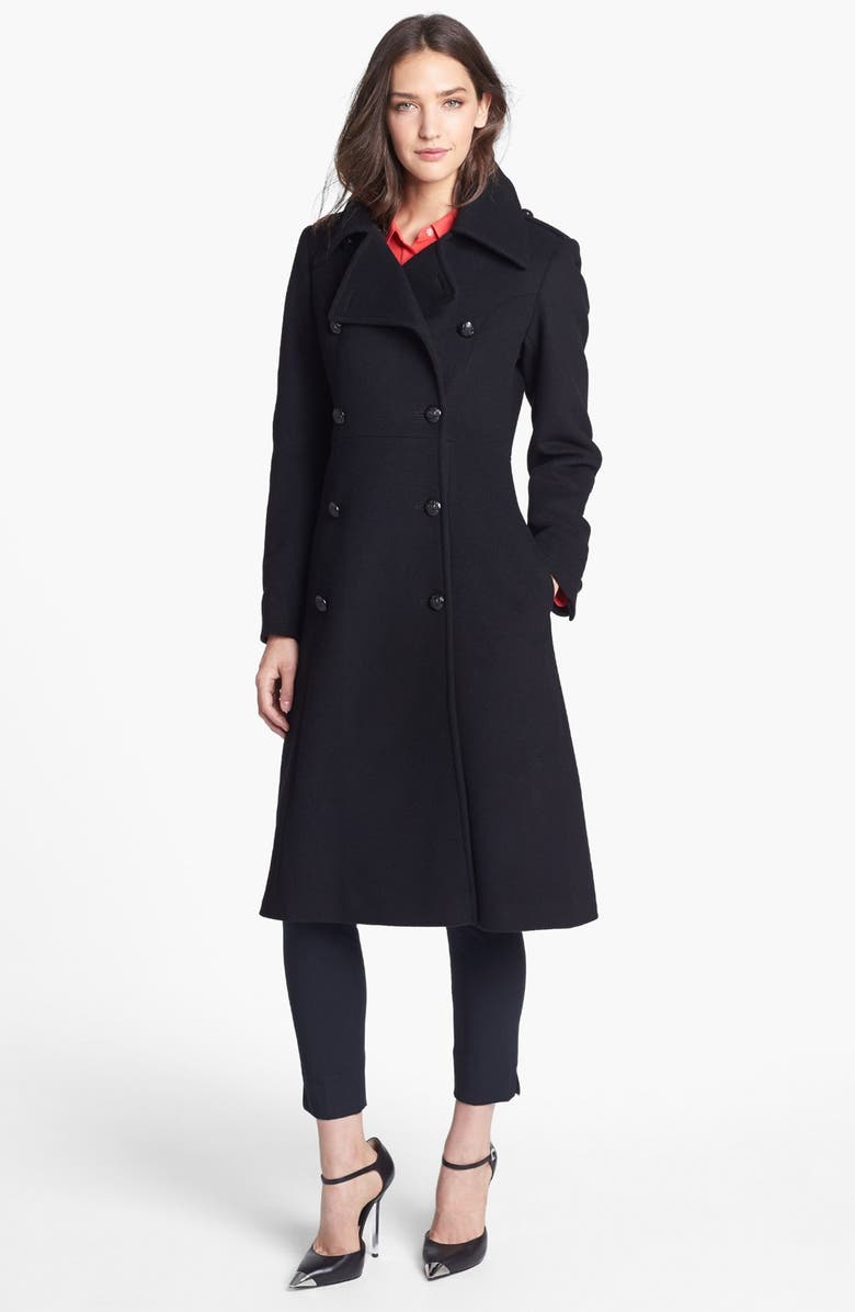 French Connection Fit & Flare Wool Blend Coat | Nordstrom