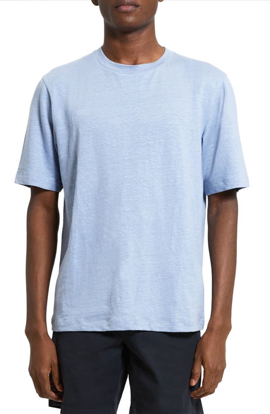 Theory Ryder Flex Linen T-shirt In Heron - 0pw