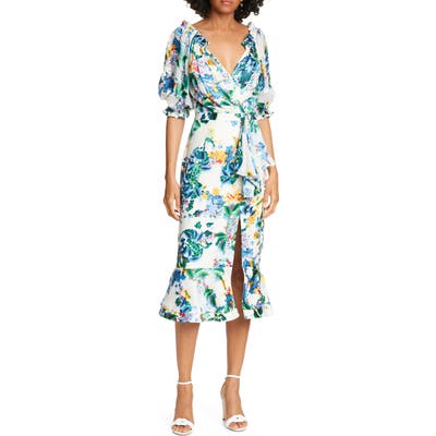 Saloni Olivia Silk Midi Dress