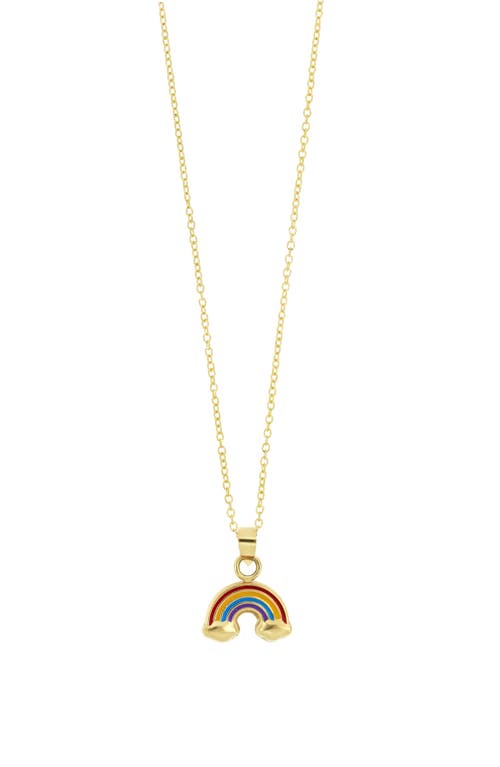 Bony Levy Kids' 14K Gold Rainbow Pendant Necklace in 14K Yellow Gold at Nordstrom, Size 15