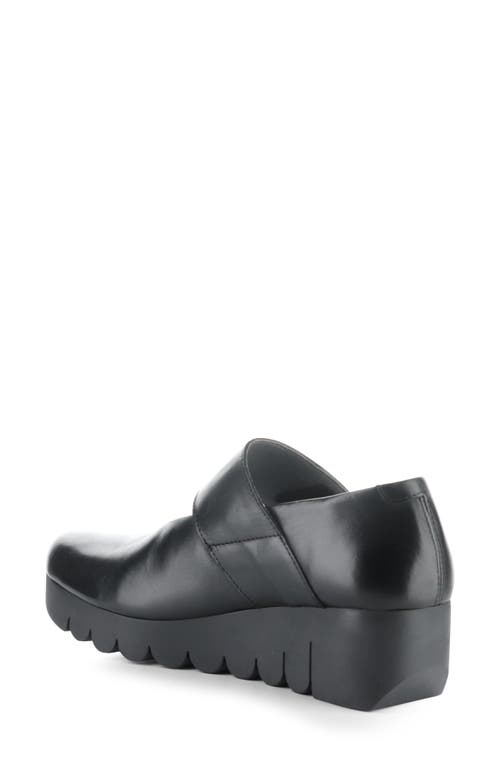 Shop Fly London Vari Mary Jane Platform Wedge Pump In Black Burn