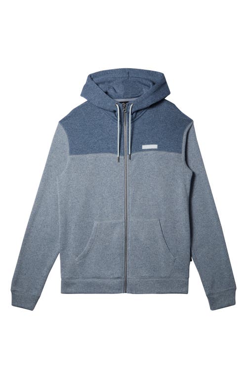 Quiksilver Keller Colorblock Fleece Lined Zip Hoodie In Ice Flow Heather