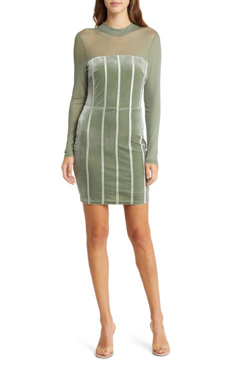 Nordstrom green outlet velvet dress