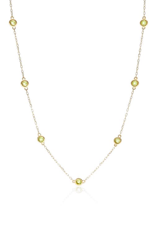 Shop House Of Frosted Multistone Station Necklace In Gold/peridot