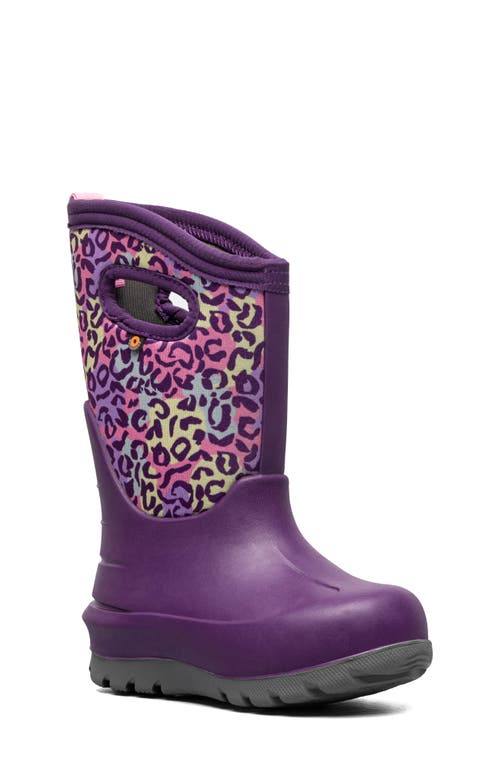 Bogs Neo Classic Leopard Insulated Rain Boot in Purple Multi