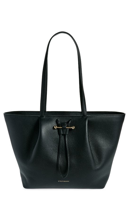 Strathberry Osette Leather Shopper In Black