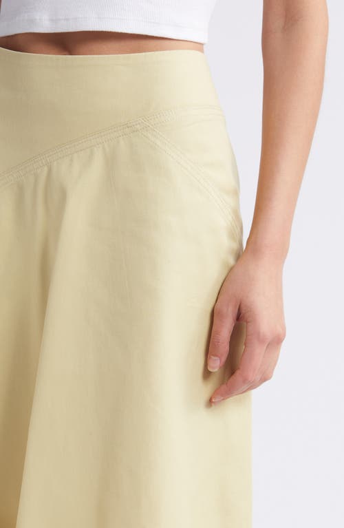 Shop Faithfull The Brand Calais Asymmetric Cotton Skirt In Pear