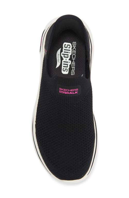 Shop Skechers Go Walk Arch Fit 2.0 Slip-on Sneaker In Black/hot Pink