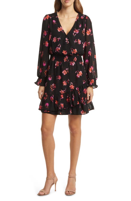 Vince Camuto Smocked Waist A Line Dress In Pomegrate