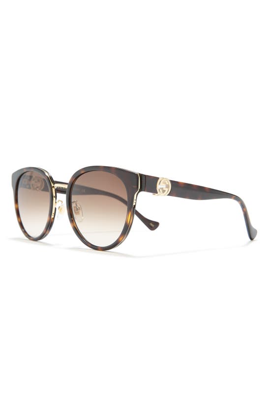Gucci 56mm Round Sunglasses In Havana Brown