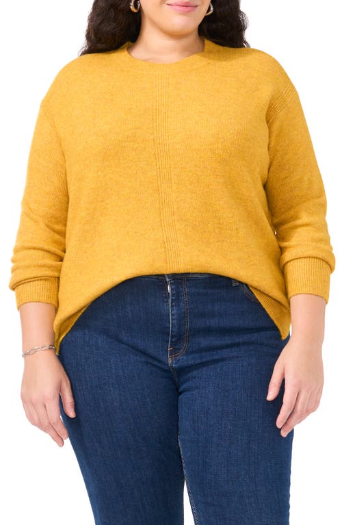 Shop Vince Camuto Rib Trim Crewneck Sweater In Amber