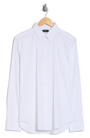 Theory Sylvain Poplin Shirt In White