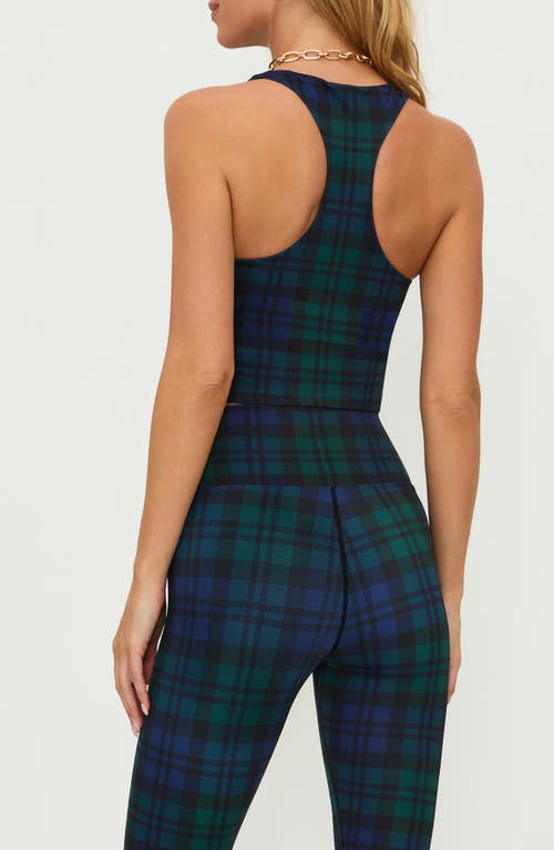 Beach Riot Performance Bra Yara Top In Winter Green Plaid In Wintergreen Plaid