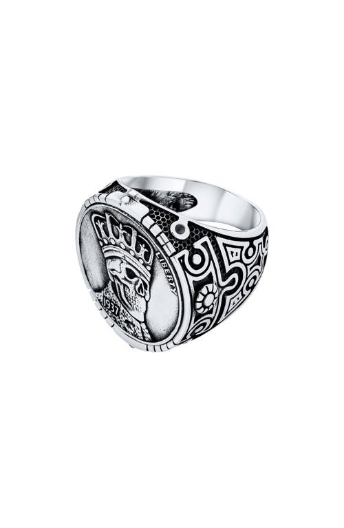 Bling Jewelry Engraved Statement Ring In Silver