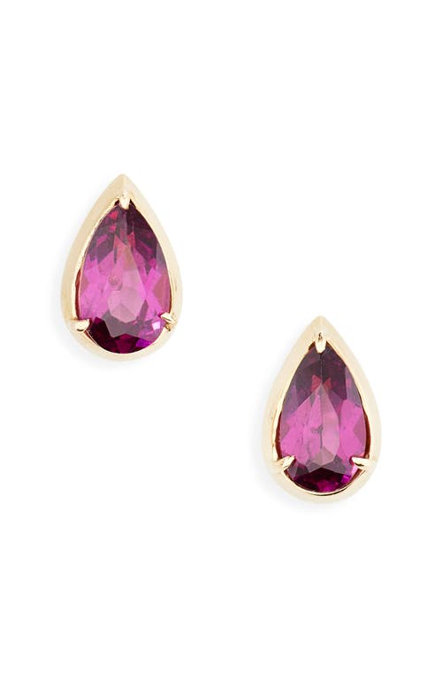 Bony Levy Garnet Teardrop Stud Earrings In 14k Yellow Gold