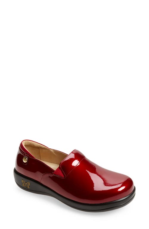 Alegria by PG Lite Alegria Keli Embossed Clog Loafer in Cherry Bomb Patent Leather