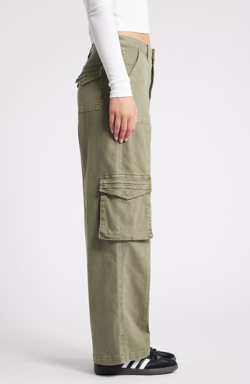 Shop Ptcl Wide Leg Cargo Jeans In Olive