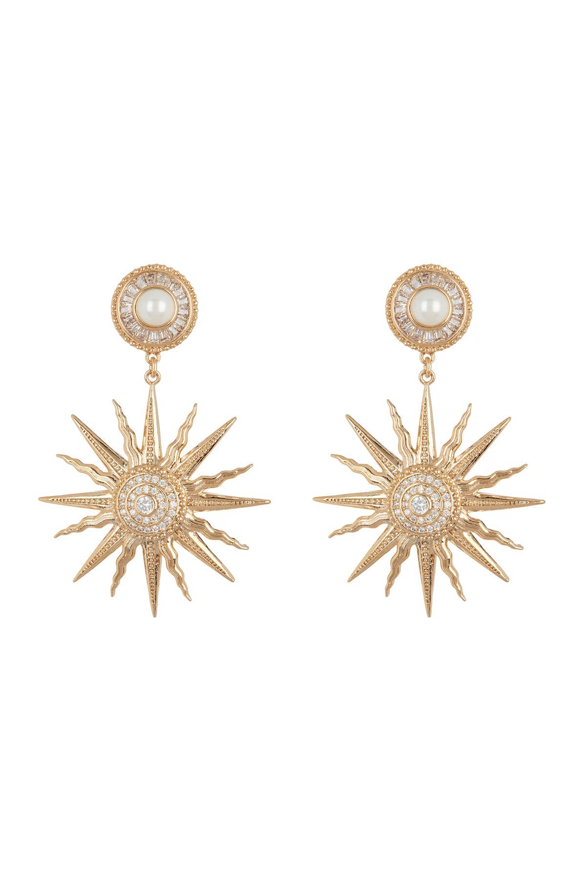 Eye Candy Los Angeles Cz Crystal Sun Goddess Drop Dangle Earrings Nordstrom Rack