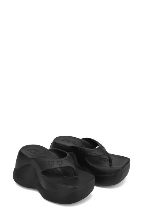 Diva Platform Sandal in Black-Rubber