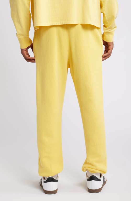 Shop Elwood Core Organic Cotton Brushed Terry Sweatpants In Vintage Yellow