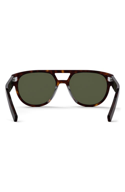 Shop Dior 'b23 R1i 54mm Round Sunglasses In Dark Havana/green