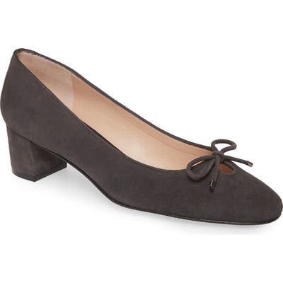 Stuart Weitzman Gabby Block Heel Pump- Grey