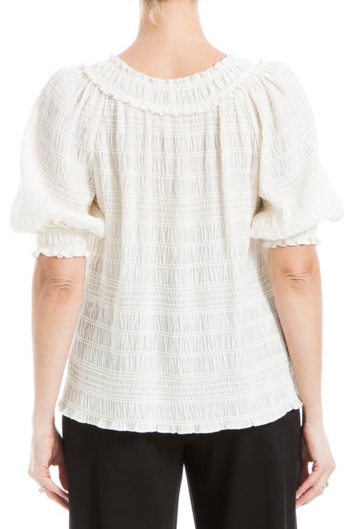 Max Studio Chennel Tassel Elbow-length Sleeve Top In Cream