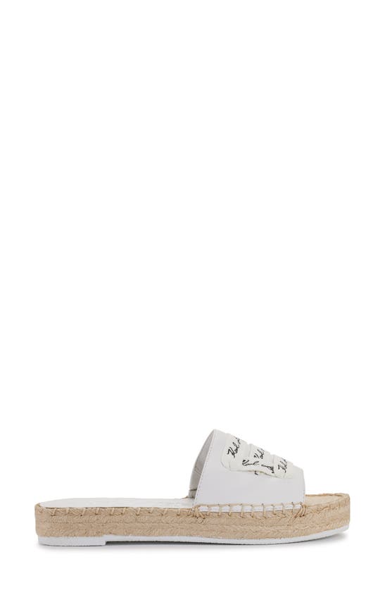 Shop Karl Lagerfeld Logo Embroidery Platform Espadrille In Bright White