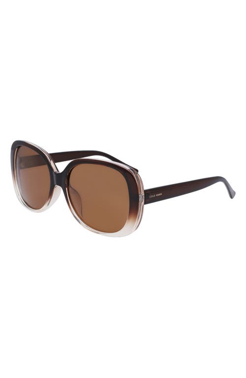 Cole Haan 58mm Polarized Round Sunglasses In Brown Gradient