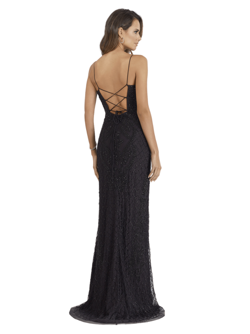 Lara New York Scoop Neck, Lace Up Open Back Dress In Black
