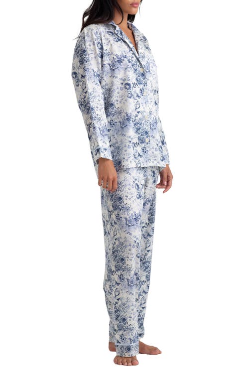 Shop Papinelle Toile De Jouy Cotton Sateen Pajamas In French Blue