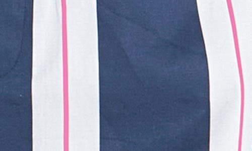 English Factory Stripe Long Sleeve Cotton Romper In Navy/ White