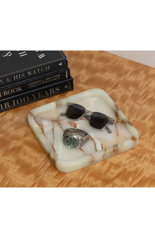 Bey-berk Marble Tray In Green/ivory