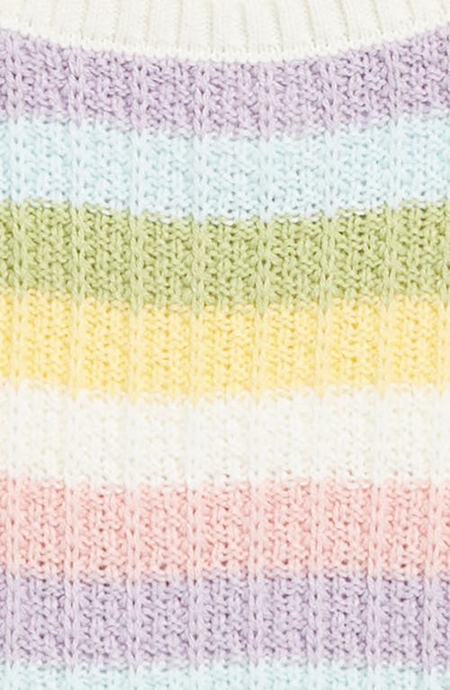 Shop Cotton Emporium Kids' Rainbow Knit Crop Tank In Multi Rainbow Stripe