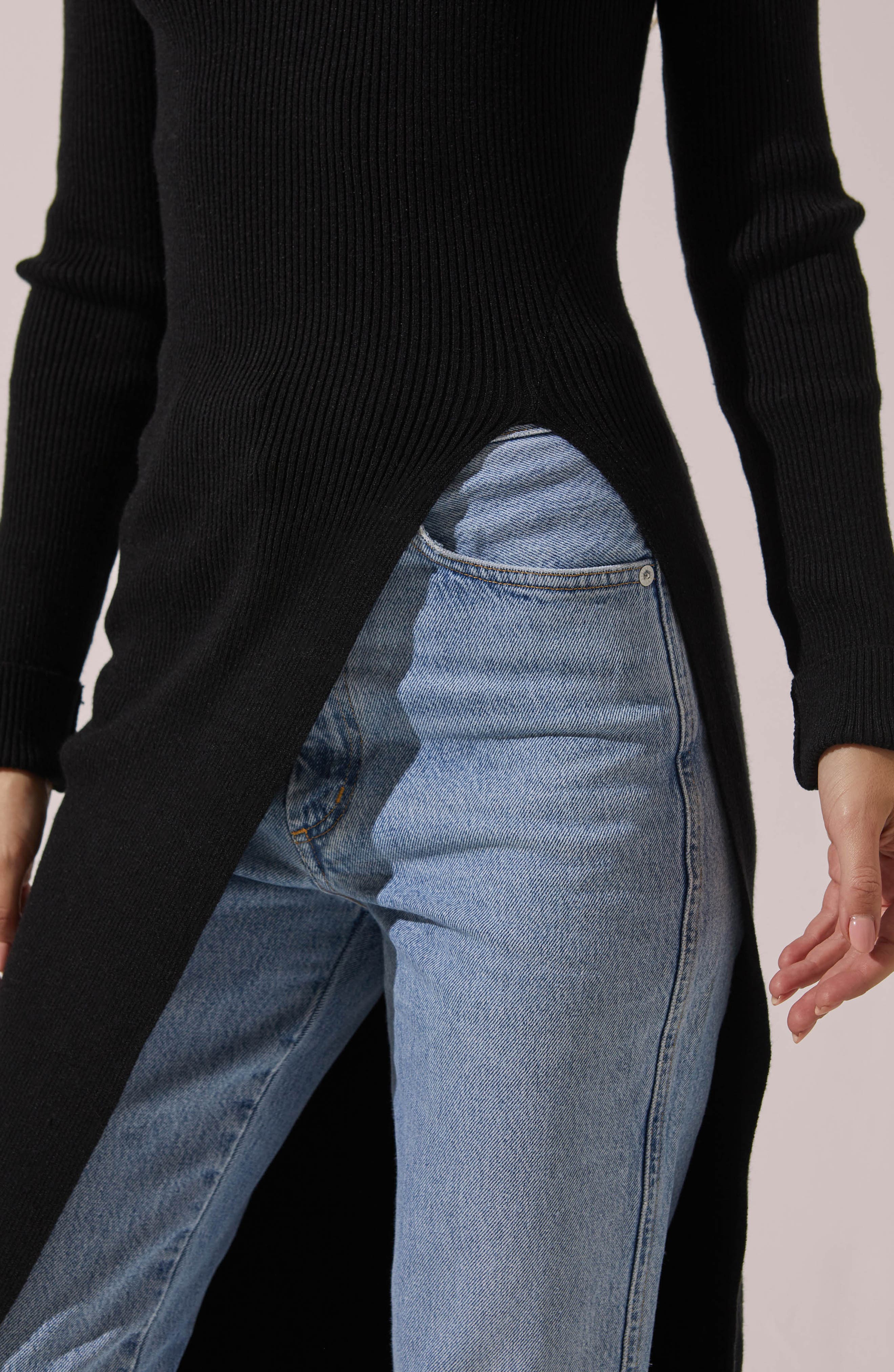 Turtleneck Sweater w/Side Slit main image 1