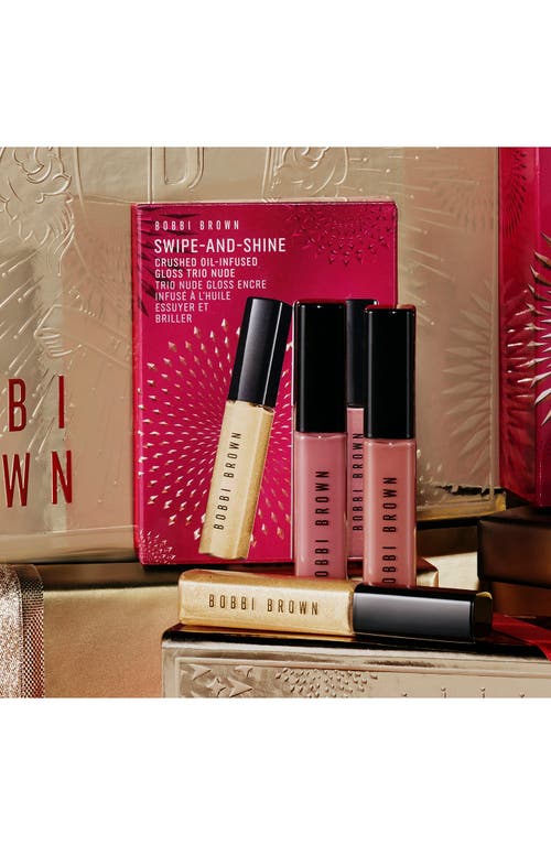 Shop Bobbi Brown Crushed Oil Infused Hydrating Lip Gloss Trio Holiday Gift Set $66 Value In Nude