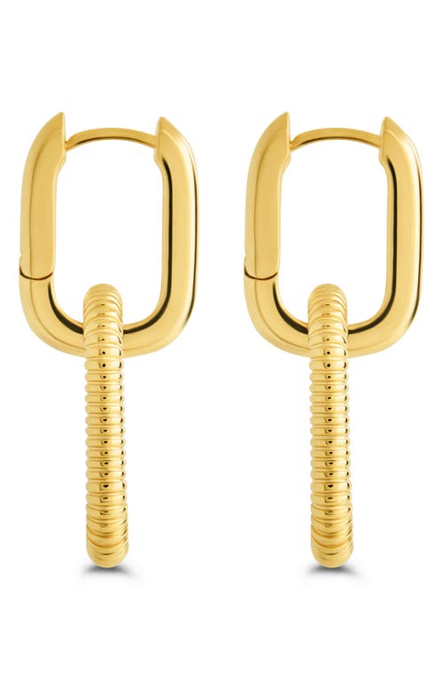 Sterling Forever Felicity Textured Chain Link Drop Earrings In Gold
