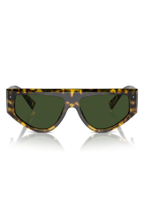 Dolce & Gabbana Dolce&gabbana 57mm Rectangular Sunglasses In Dark Green