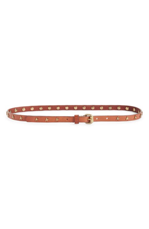 Golden Goose Molly Star Stud Leather Belt in Cuoio