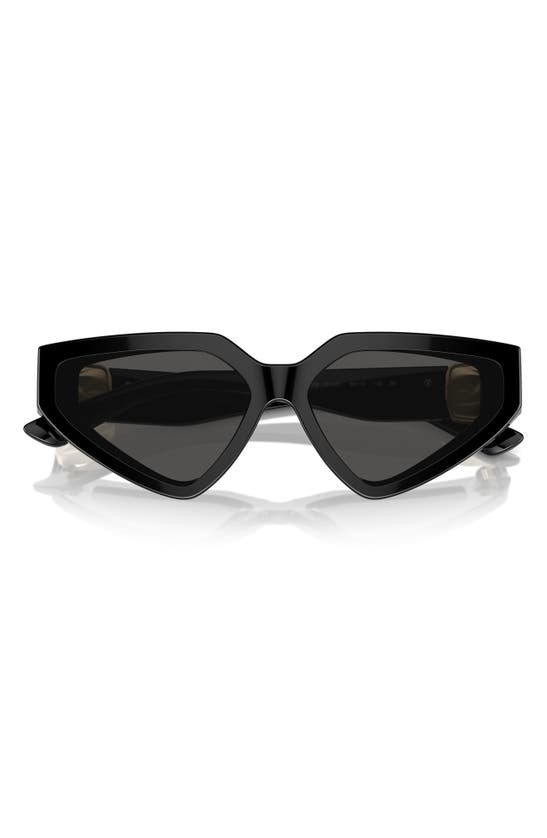 Dolce & Gabbana 59mm Butterfly Sunglasses In Dark Grey