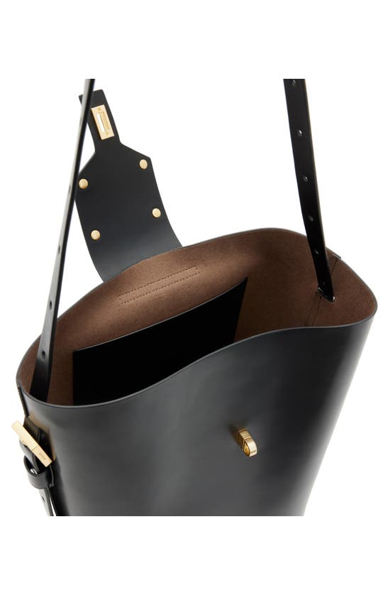 Shop Allsaints Miro Leather Shoulder Bag In Black