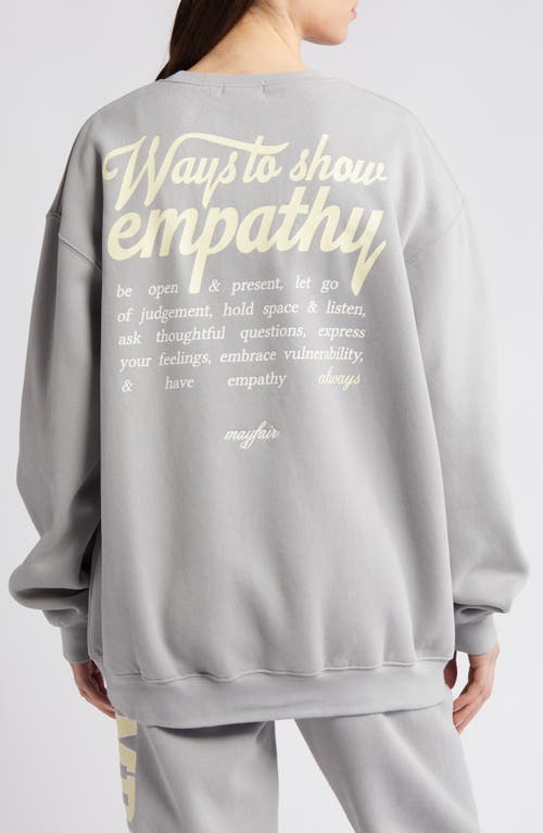 Shop The Mayfair Group Empathy Sweatshirt In Slate Grey/yellow