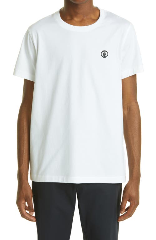 burberry Parker Embroidered Logo T-Shirt in White
