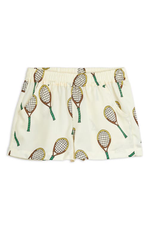 Mini Rodini Kids' Tennis Print Shorts Off White at Nordstrom,
