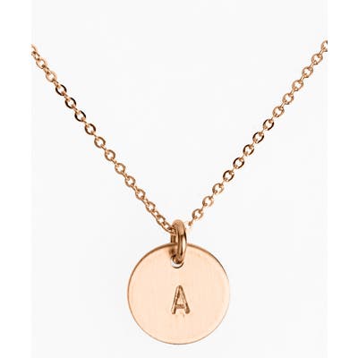 Nashelle 14K-Rose Gold Fill Initial Mini Disc Necklace