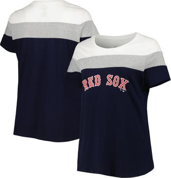 Profile Women's Navy, Heather Gray Boston Red Sox Plus Colorblock T-shirt